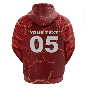 Custom Tunisia Football Hoodie Eagle Cracked Texture Athletic