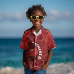 Custom Tunisia Football Kid Hawaiian Shirt Eagle Cracked Texture Athletic