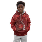 Custom Tunisia Football Kid Hoodie Eagle Cracked Texture Athletic