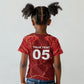 Custom Tunisia Football Kid T shirt Eagle Cracked Texture Athletic