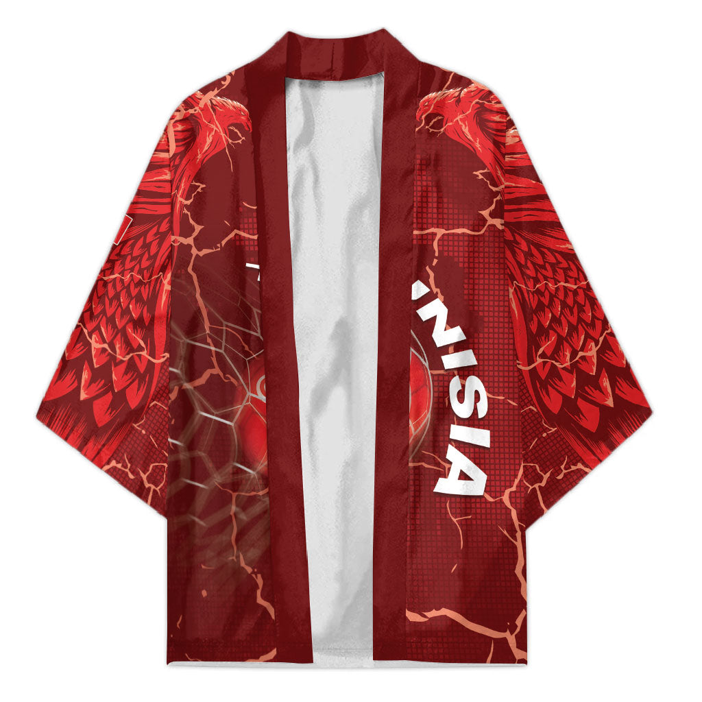 Custom Tunisia Football Kimono Eagle Cracked Texture Athletic