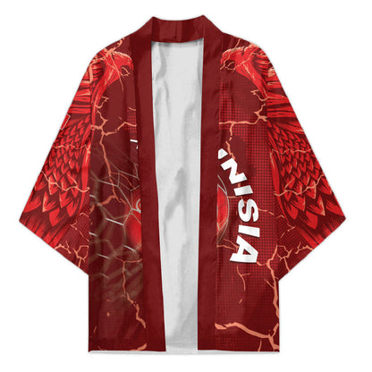 Custom Tunisia Football Kimono Eagle Cracked Texture Athletic