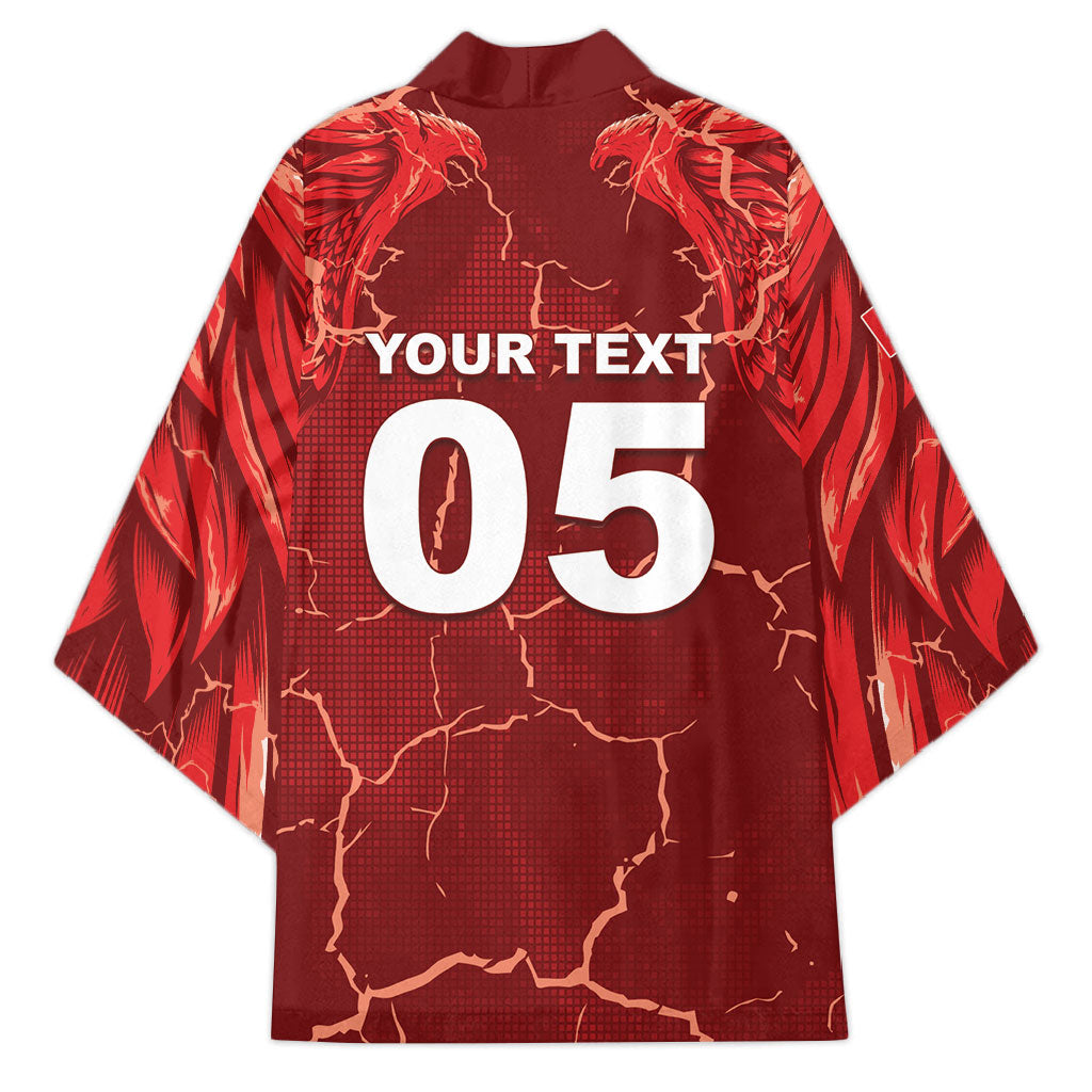 Custom Tunisia Football Kimono Eagle Cracked Texture Athletic