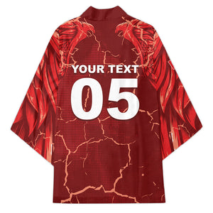 Custom Tunisia Football Kimono Eagle Cracked Texture Athletic
