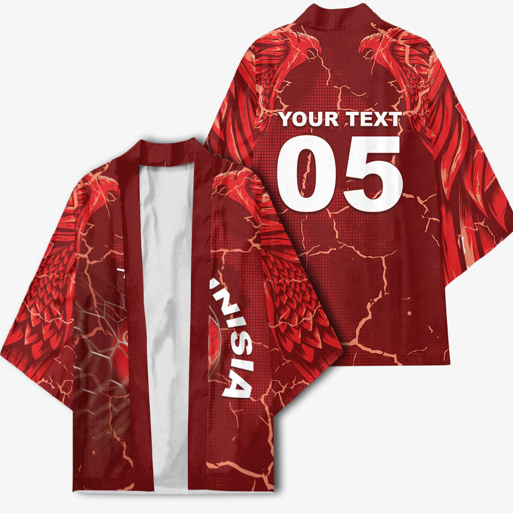 Custom Tunisia Football Kimono Eagle Cracked Texture Athletic