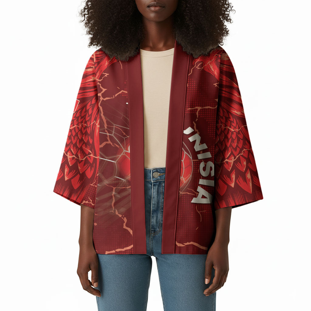 Custom Tunisia Football Kimono Eagle Cracked Texture Athletic