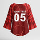 Custom Tunisia Football Kimono Sleeve Blouse Eagle Cracked Texture Athletic