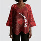 Custom Tunisia Football Kimono Sleeve Blouse Eagle Cracked Texture Athletic