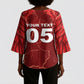 Custom Tunisia Football Kimono Sleeve Blouse Eagle Cracked Texture Athletic