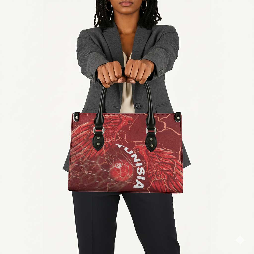 Tunisia Football Leather Bag Eagle Cracked Texture Athletic