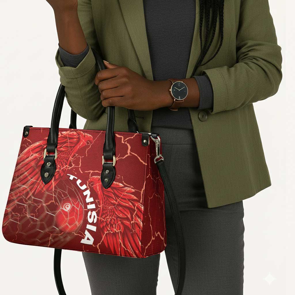Tunisia Football Leather Bag Eagle Cracked Texture Athletic