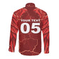 Custom Tunisia Football Long Sleeve Button Shirt Eagle Cracked Texture Athletic
