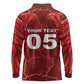 Custom Tunisia Football Long Sleeve Polo Shirt Eagle Cracked Texture Athletic
