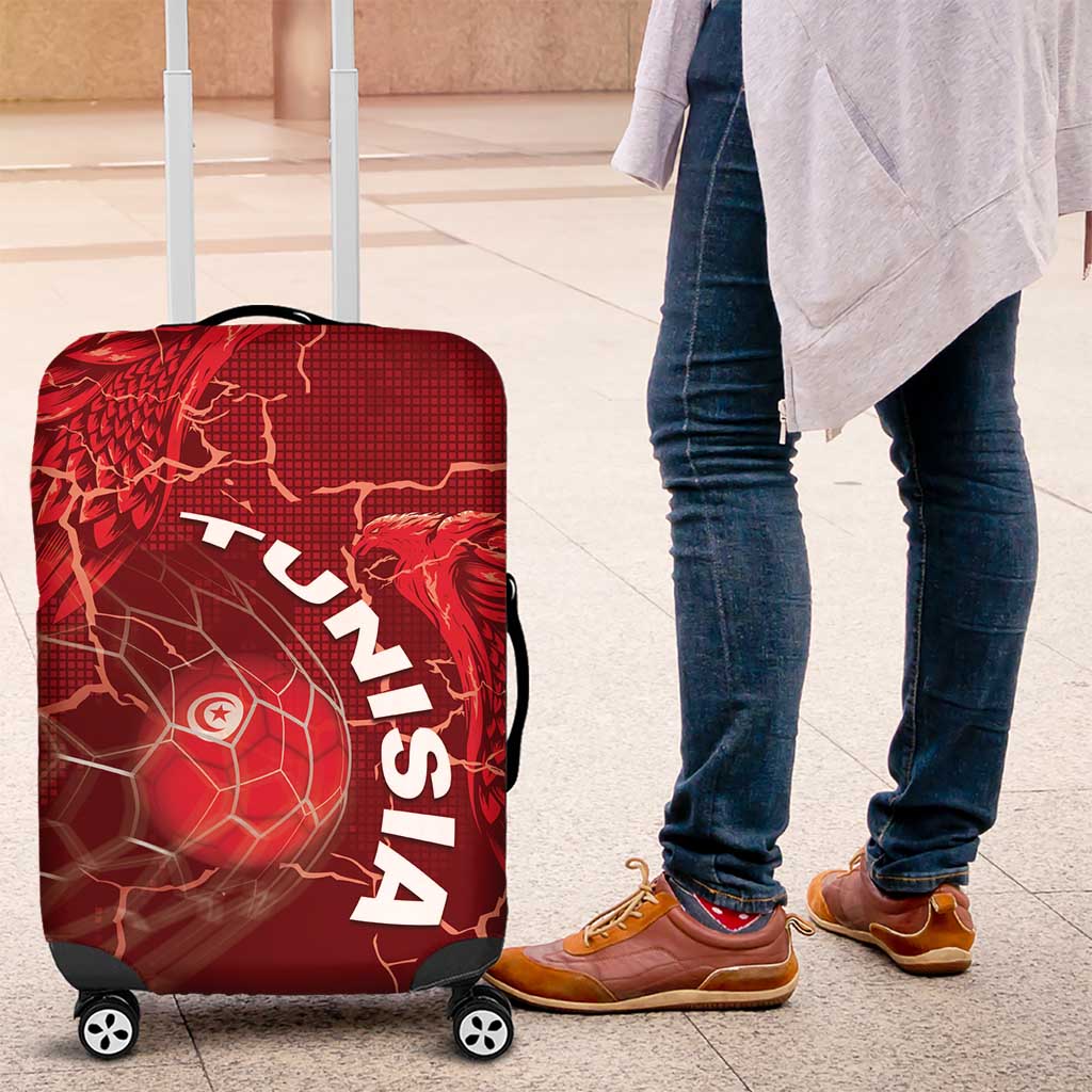 Tunisia Football Luggage Cover Eagle Cracked Texture Athletic