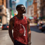 Custom Tunisia Football Men Tank Top Eagle Cracked Texture Athletic