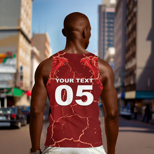 Custom Tunisia Football Men Tank Top Eagle Cracked Texture Athletic