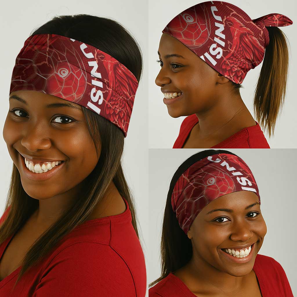 Tunisia Football Neck Gaiter Eagle Cracked Texture Athletic