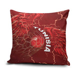 Tunisia Football Pillow Cover Eagle Cracked Texture Athletic