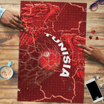 Tunisia Football Puzzle Eagle Cracked Texture Athletic