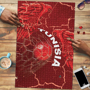 Tunisia Football Puzzle Eagle Cracked Texture Athletic
