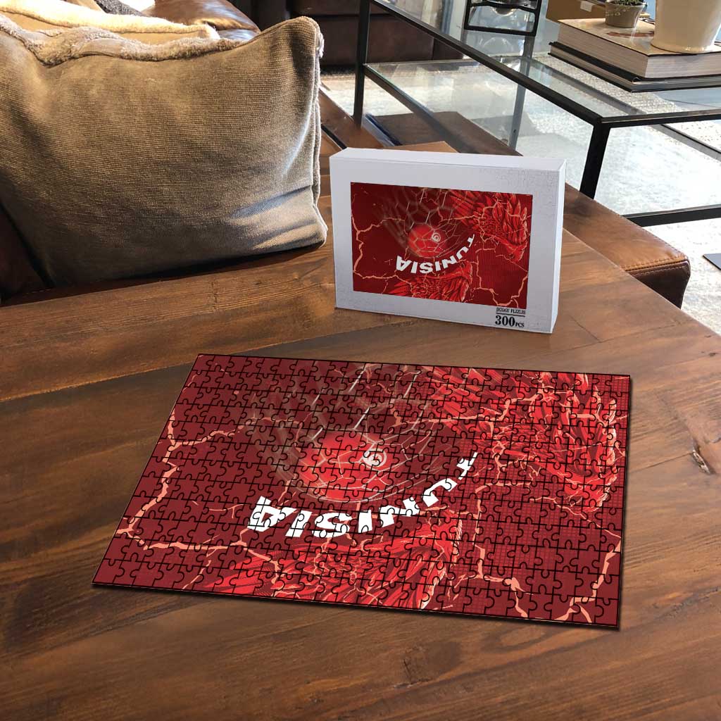 Tunisia Football Puzzle Eagle Cracked Texture Athletic