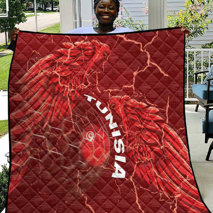 Tunisia Football Quilt Eagle Cracked Texture Athletic