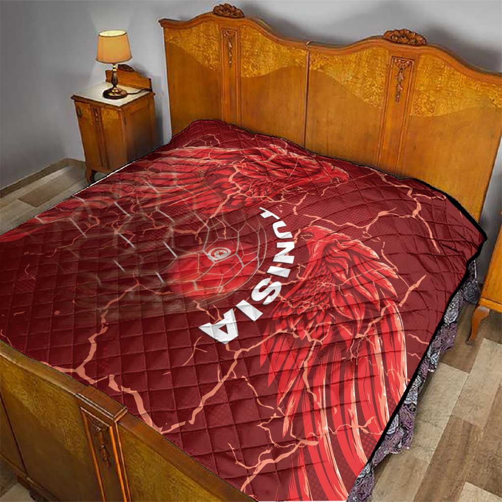 Tunisia Football Quilt Eagle Cracked Texture Athletic