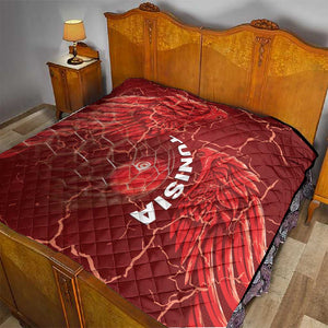 Tunisia Football Quilt Eagle Cracked Texture Athletic