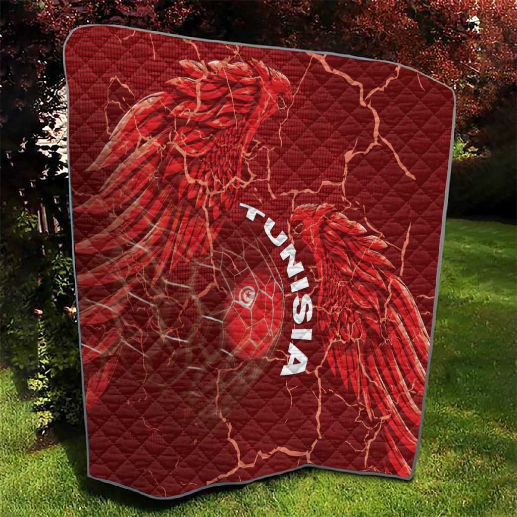 Tunisia Football Quilt Eagle Cracked Texture Athletic