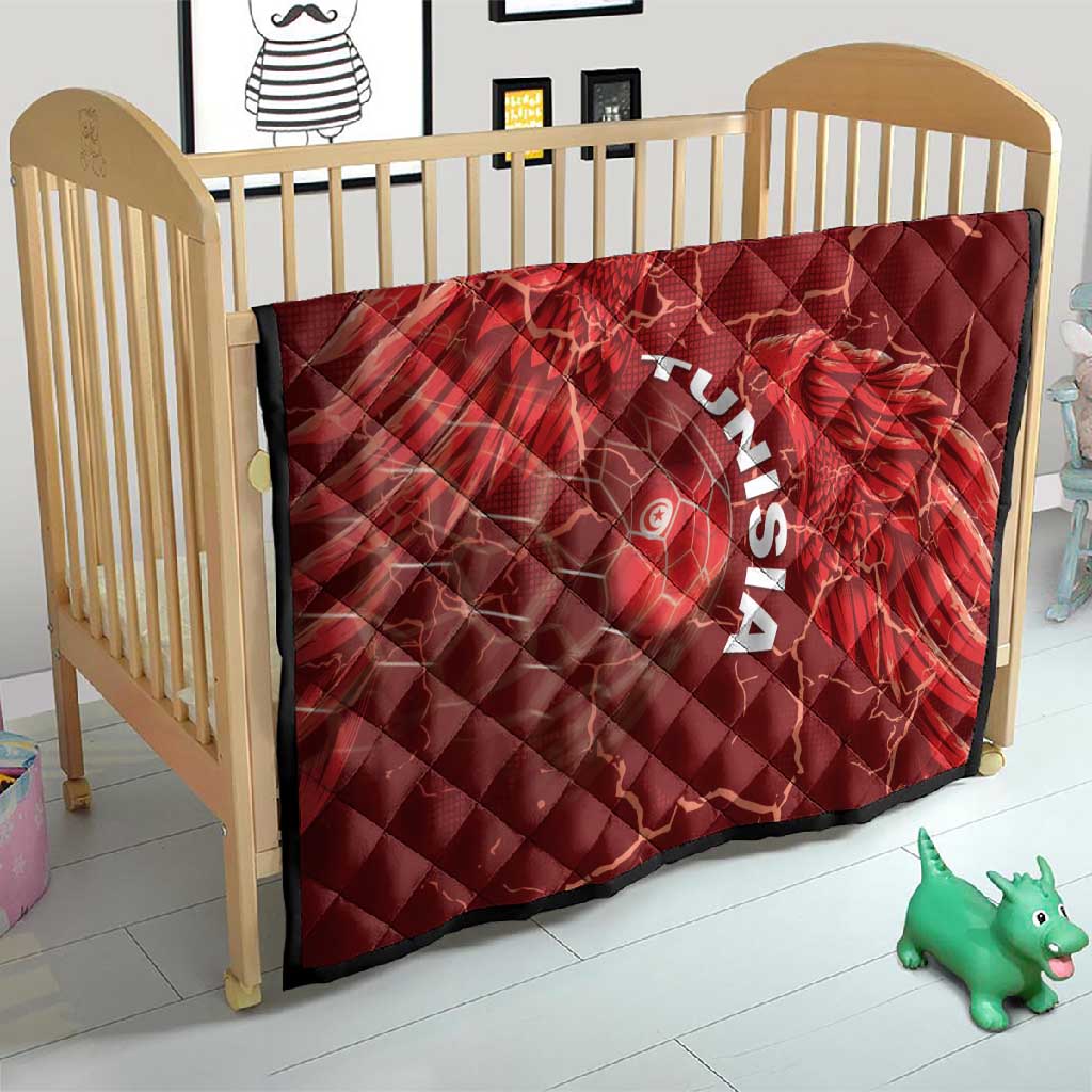 Tunisia Football Quilt Eagle Cracked Texture Athletic