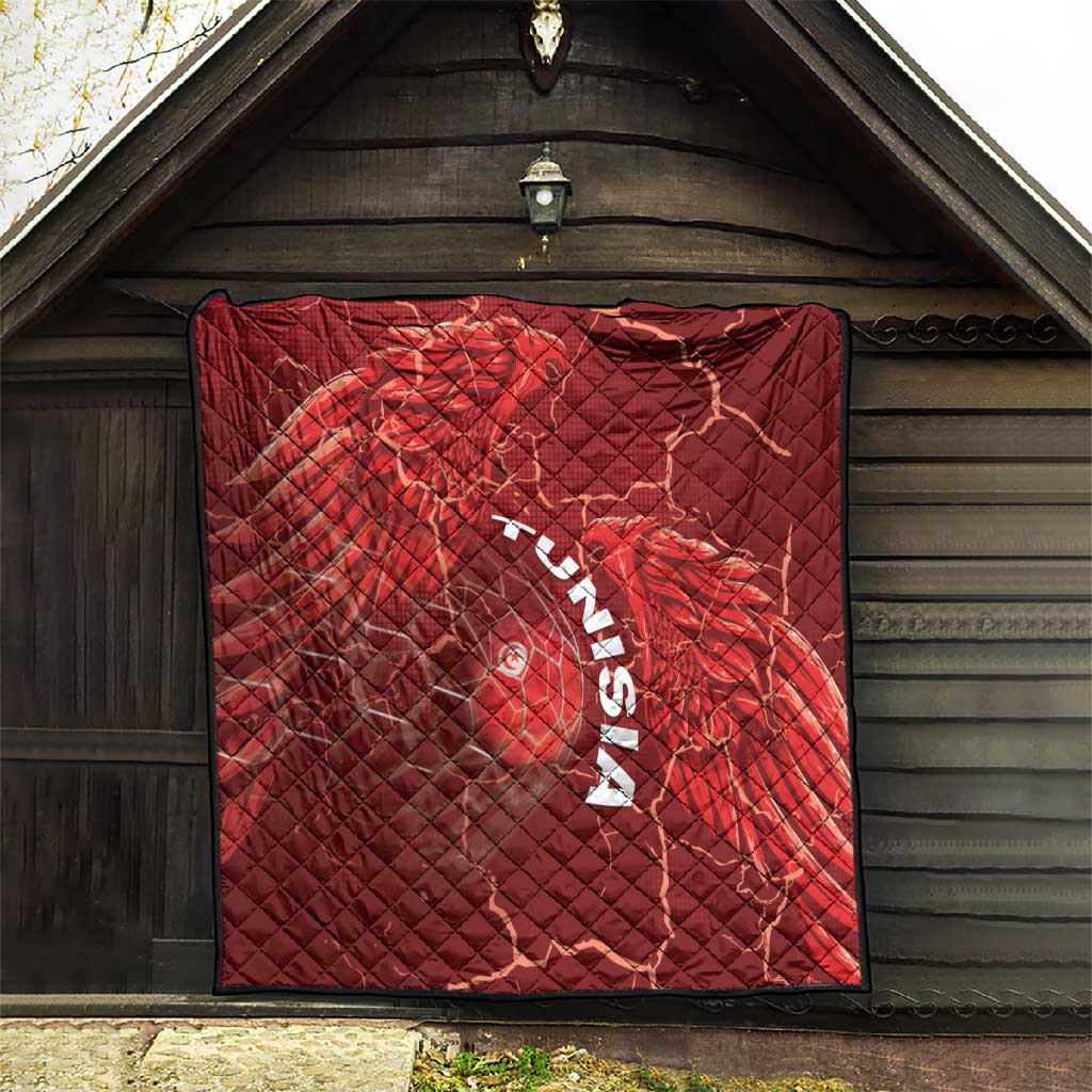 Tunisia Football Quilt Eagle Cracked Texture Athletic