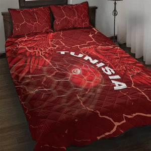 Tunisia Football Quilt Bed Set Eagle Cracked Texture Athletic