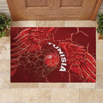 Tunisia Football Rubber Doormat Eagle Cracked Texture Athletic