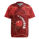 Custom Tunisia Football Rugby Jersey Eagle Cracked Texture Athletic
