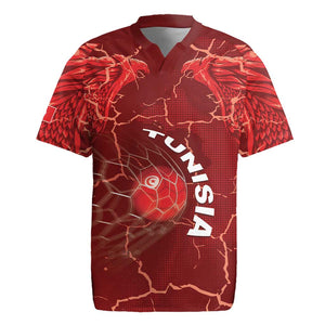 Custom Tunisia Football Rugby Jersey Eagle Cracked Texture Athletic