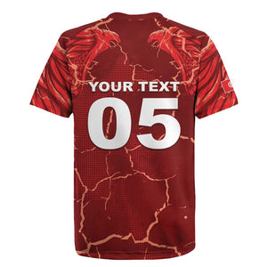Custom Tunisia Football Rugby Jersey Eagle Cracked Texture Athletic