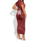 Custom Tunisia Football Short Sleeve Bodycon Dress Eagle Cracked Texture Athletic