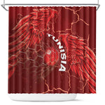 Tunisia Football Shower Curtain Eagle Cracked Texture Athletic