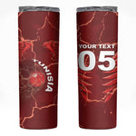 Custom Tunisia Football Skinny Tumbler Eagle Cracked Texture Athletic