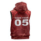 Custom Tunisia Football Sleeveless Zip Hoodie Eagle Cracked Texture Athletic