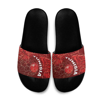 Tunisia Football Slide Sandals Eagle Cracked Texture Athletic
