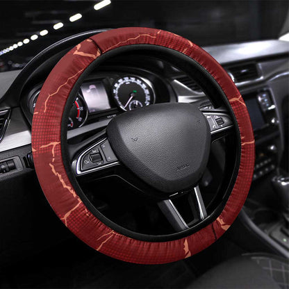 Tunisia Football Steering Wheel Cover Eagle Cracked Texture Athletic
