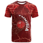 Custom Tunisia Football T shirt Eagle Cracked Texture Athletic