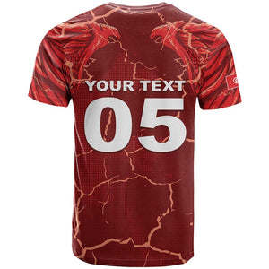 Custom Tunisia Football T shirt Eagle Cracked Texture Athletic