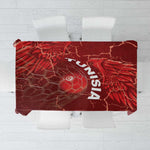 Tunisia Football Tablecloth Eagle Cracked Texture Athletic