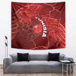 Tunisia Football Tapestry Eagle Cracked Texture Athletic