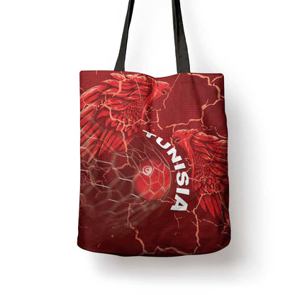 Tunisia Football Tote Bag Eagle Cracked Texture Athletic