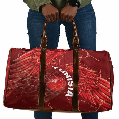 Tunisia Football Travel Bag Eagle Cracked Texture Athletic