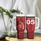 Custom Tunisia Football Tumbler With Handle Eagle Cracked Texture Athletic