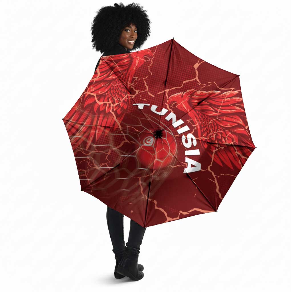 Tunisia Football Umbrella Eagle Cracked Texture Athletic
